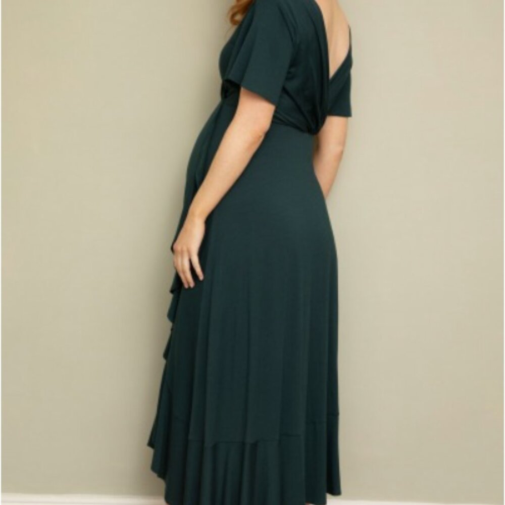 Elegant Green Maternity Dress - Tiffany Rose - Picture 2 of 5